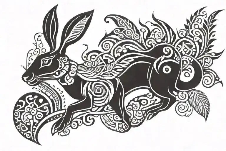 snow bunny tattoo design idea