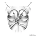 sexy girl nipple clamps tattoo design idea
