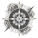 nautical compass tattoo design idea