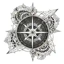 nautical compass tattoo design idea