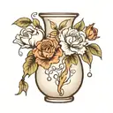 broken vase with water tattoo design idea