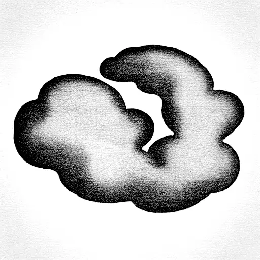 old style chinese cloud artwork in the shape of a disk. Done in the shape of a donut. No content in the center tattoo design idea