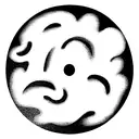 old style chinese cloud artwork in the shape of a disk. Done in the shape of a donut. No content in the center tattoo design idea