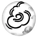 old style chinese cloud artwork in the shape of a disk. Done in the shape of a donut. No content in the center tattoo design idea