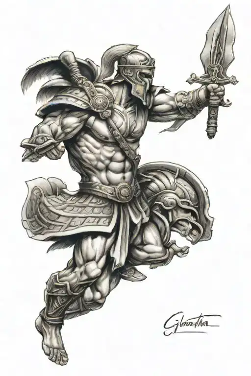GREEK AND GLADIATORS tattoo design idea