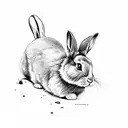 bunny head with a scar on a eye tattoo design idea