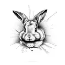 bunny head with a scar on a eye tattoo design idea