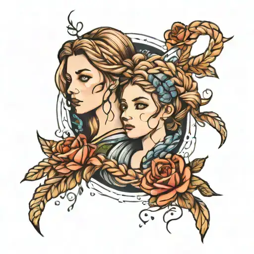 3 sosters would like a braid connected to each other  tattoo design idea