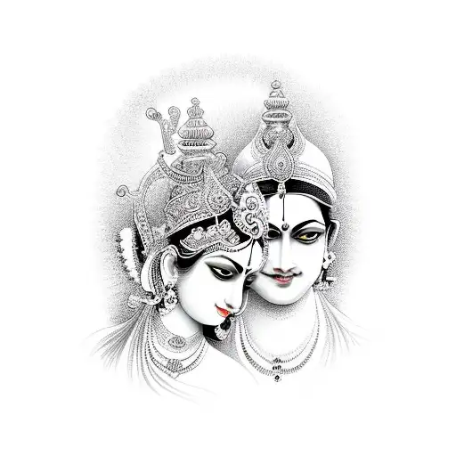 Radha Krishna tattoo design idea