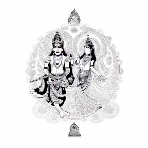 Radha Krishna tattoo design idea