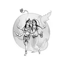 Radha Krishna tattoo design idea