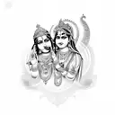 Radha Krishna tattoo design idea