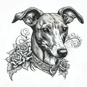 italian greyhound k9 tattoo design idea