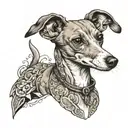 italian greyhound k9 tattoo design idea