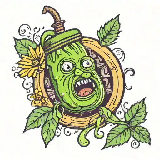 alright pickle tattoo design idea
