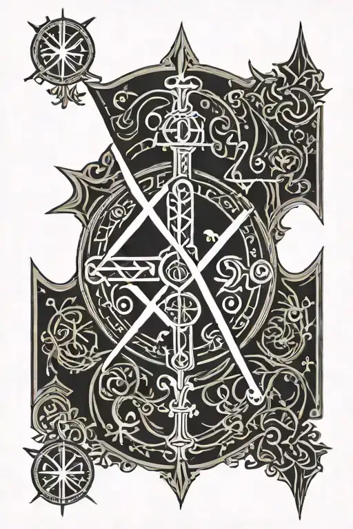 Chi Rho symbol combined tattoo design idea