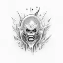 cartoon zombie  tattoo design idea