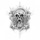 cartoon zombie  tattoo design idea