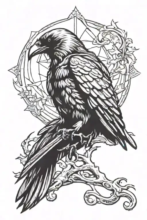 Raven Grim Reaper tattoo design idea