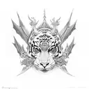 Dragon with skulls and tiger tattoo design idea