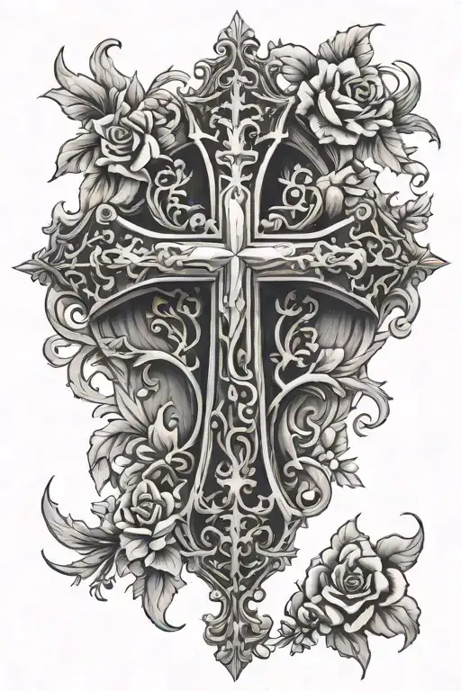 cross memorial tattoo tattoo design idea