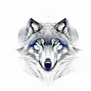 two halves of a wolf. The Left side is smiling and the right side is showing teeth tattoo design idea