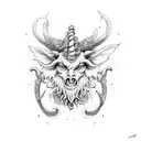 Baphomet flower tattoo design idea