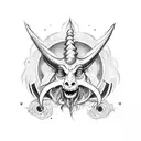 Baphomet flower tattoo design idea