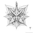Baphomet flower tattoo design idea