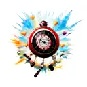 time bomb with human heart instead of dynamite tattoo design idea