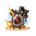 time bomb with human heart instead of dynamite tattoo design idea