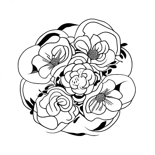 Lana Del Rey inspired lyrics intertwined with blooming flowers tattoo design idea