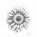 HUELLA DACTILAR EN FORMA DE CORAZON CON GIRASOLES Y UNA BIBLIA AL REDEDOR DEL NOMBRE BEATRIZ tattoo design idea