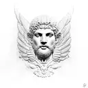 Greek statue with wings  tattoo design idea