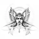 Greek statue with wings  tattoo design idea