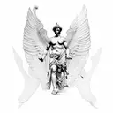Greek statue with wings  tattoo design idea