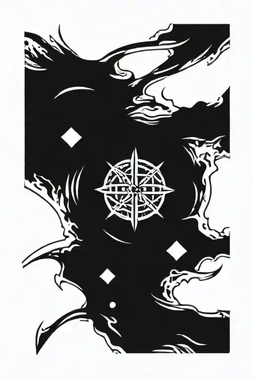 forearm cuff with the Vegvisir symbol embedded in the center and cut in the middle to leave room for text tattoo design idea