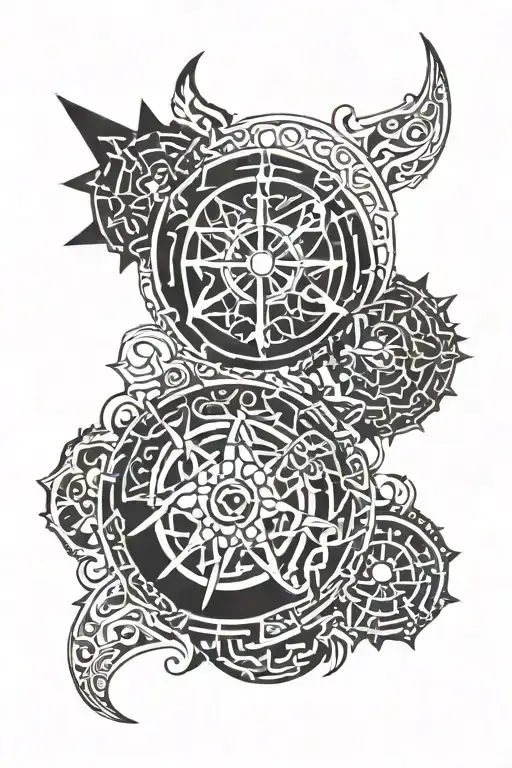 forearm cuff with the Vegvisir symbol tattoo design idea