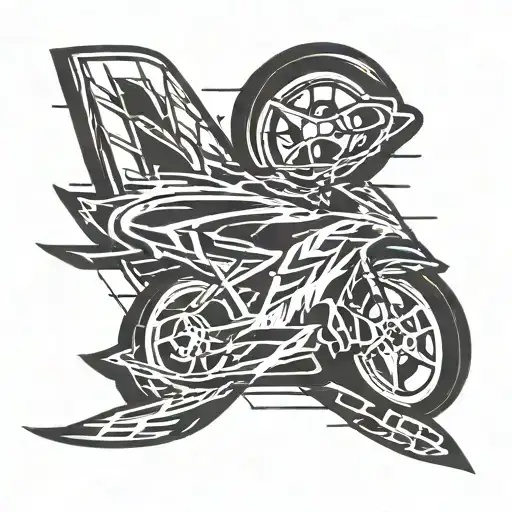 CWML written in car tyre marks from drifting car tattoo design idea