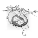 shattered light bulb with a vine growing out of it  tattoo design idea