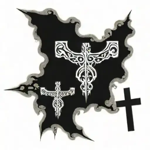 crosses fear god tattoo design idea