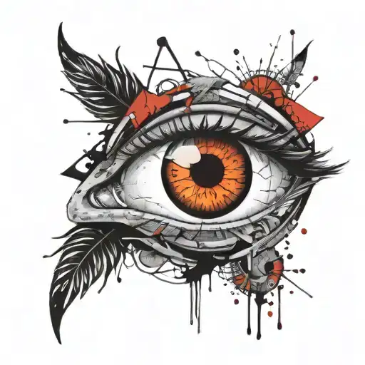 evil eye symbol integrated sun nature inspired tattoo  tattoo design idea