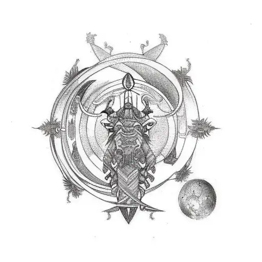 tribal tattoo scorpio+virgo=aries   tattoo design idea