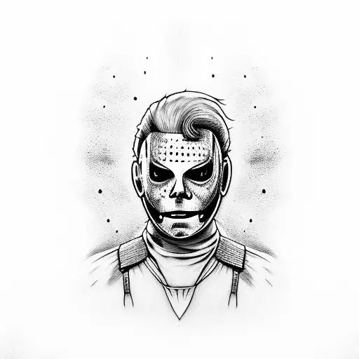 michael myers with katana  tattoo design idea