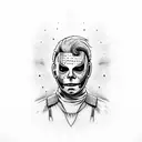 michael myers with katana  tattoo design idea