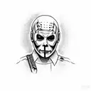 michael myers with katana  tattoo design idea