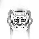 michael myers with katana  tattoo design idea