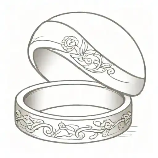 wedding band for his and her hand, on the ring finger tattoo design idea