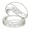 wedding band for his and her hand, on the ring finger tattoo design idea