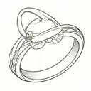 wedding band for his and her hand, on the ring finger tattoo design idea